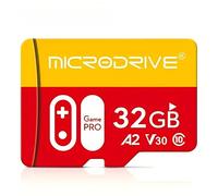Tarjeta MicroSDXC 32 GB A2 V30 Game Pro - Memoria Gaming Alta Velocidad 100MB/s - Compatible con Switch OLED/Lite, Steam Deck, Android y GoPro - Resistente y Diseño Rojo/Amarillo