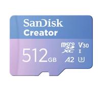 SanDisk Creator Tarjeta microSDXC UHS-I 256 GB con Adaptador (para Smartphone, Cámaras y Drones, 4K, 5.3K, A2, C10, V30, U3, Velocidades hasta 190 MB/s, 3 meses a Adobe Lightroom incluida)