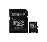 Tarjeta microSDXC 64GB Clase 10 UHS-I 45MB/s Resistente Agua/Golpes Kingston Negra