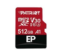 Tarjeta microSDXC Patriot EP V30 A1 512GB 90MB/s Clase 10 U3 V30 con adaptador SD