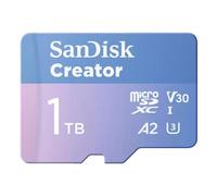 SanDisk Creator Tarjeta microSDXC UHS-I 1 TB con Adaptador (para Smartphone, Cámaras y Drones, 4K, 5.3K, A2, C10, V30, U3, Velocidades hasta 190 MB/s, 3 meses a Adobe Lightroom incluida)
