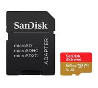 Tarjeta microSDXC Sandisk Extreme PLUS SDSQXBU-064G-GN6MA 64 GB 200 MB/s V30 A2 con adaptador SD