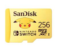 SanDisk Tarjeta microSD con Licencia Oficial para Nintendo Switch, Pokémon Pikachu 256GB (Velocidad de Lectura hasta 100 MB/s, UHS-I, V30, C10, U3, Compatibilidad: Nintendo Switch 1, Lite y OLED)