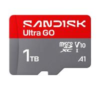 Tarjeta microSDXC SanDisk Ultra GO 1 TB UHS-I 190 MB/s V10 Gris Rojo
