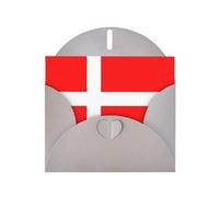 Tarjeta navideña de papel nacarado gris con estampado de bandera danesa de Dinamarca con sobre, ideal para deseos de cumpleaños, bodas, felicitaciones y condolencias.
