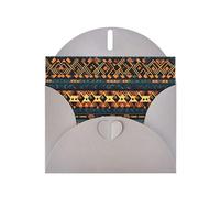 Tarjeta navideña de papel nacarado gris con estampado tribal africano étnico con sobre. Adecuado para deseos de cumpleaños, bodas, felicitaciones y condolencias.