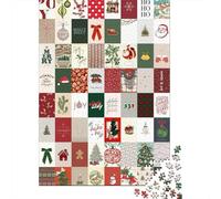 Tarjeta Navideña Puzzle de 1000 Piezas Papel para Adultos Decoraciones Festivas Varios Motivos Relajación Enfoque Regalo Familiar 52x38cm/1000pcs