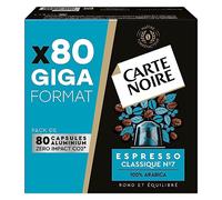 Tarjeta Negra Cápsulas Compatibles Nespresso Clásico nº 7 Gran tamaño 80 Cápsulas