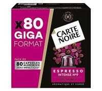 Tarjeta negra - Cápsulas de café Espresso Intense N°9 compatibles con Nespresso - Café Arabica - Giga - Formato de 80 cápsulas de aluminio - Fabricado en Francia