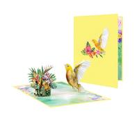 Tarjeta para el día de la madre con sobre para profesora, abuela, aniversario, pájaro, flor, felicitación, día festivo