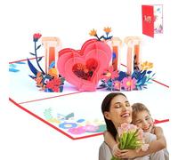 Tarjeta para el día de la madre, tarjeta floral emergente, estética 3D, exquisitas tarjetas de felicitación desplegables para esposa o mamá