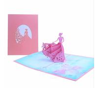 Tarjeta para el día de San Valentín, tarjeta 3D desplegable para cumpleaños, boda, aniversario, compromiso, día de San Valentín, con sobre - Princesa