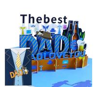 Tarjeta para el día del padre, tarjeta del día del padre, regalos 3D desplegables con sobre, feliz día del padre, papá, te amo, botella de cerveza, tarjetas 3D para papá de hija, hijo, decoración de