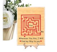 Tarjeta Para El Feliz Día De San Valentín | Carta De Amor Romántica De Madera - Tarjeta Romántica de Feliz Día de San Valentín | Para Propuesta de Matrimonio Escritorio Hogar Él Ella Esposa Novia