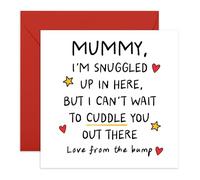 Tarjeta para mamá para ser - "Love From the Bump" - Tarjeta de embarazo para esposa, futura mamá, ella, mujeres - Primer día de la madre o baby showers - Viene con pegatinas