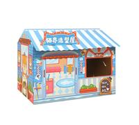 Tarjeta para rascar de casa para Gatos, rascadores corrugados de Gran Espacio, Divertido y Encantador, Caja Cueva para Gatos (Diseño de salón)
