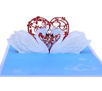 Tarjeta para San Valentín, tarjeta 3D desplegable para cumpleaños, boda, aniversario, compromiso, tarjeta de San Valentín con sobre - Cisne