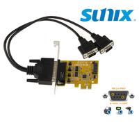 Tarjeta Pcie 2 Puertos Com RS232 DB9. Pos 5V 12V. Low High Profile Sunix