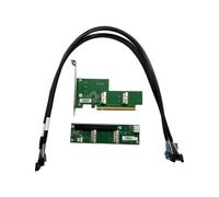 Tarjeta PCIe 5.0 X16 A MCIO Dividida con Placa Base MCIO Dual para Adaptador de Expansión de Conexión de Tarjeta Gráfica Discreta EGPU