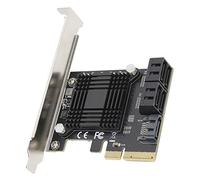 Tarjeta PCIE SATA de 5 Puertos, Tarjeta de Expansión PCIE a SATA PCI-E a 5 Puertos Módulo SATA3.0 Adaptador Placa Convertidora Chip JMB585 para OS X/Windows7/8/10