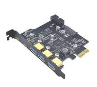 Tarjeta PCIe USB de 5 puertos PCI Express a 2 tipos C 3 USB-A con conector interno de 19 pines adaptador de panel frontal para PC de escritorio