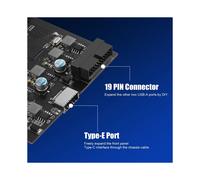 Tarjeta PCIe USB ULS-6210 de 6 Puertos Tarjeta de Expansión PCI Express A Tipo C(2), USB Tipo A(2)