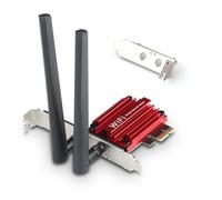 Tarjeta PCIe WiFi 6 con Bluetooth 5.2 para escritorio, adaptador inalámbrico AX1800 de doble banda 2.4G/5G, antena de alta ganancia de 6dBi, baja latencia para juegos y transmisión, Windows 10/11