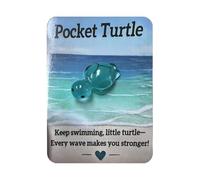 Tarjeta - Pequeña comodidad, compañero de tortuga sentimental para, saludo con palabras amables, recuerdo, regalo de afirmación para niños en edad preescolar, regalo y aliento
