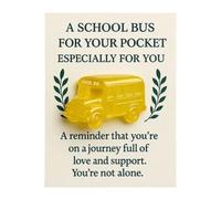 Tarjeta Pocket Hug Autobús - Tarjetas de Felicitación Inspiradoras 2D de Autobús Escolar | Decoración Manual De Recuerdo Para Niños Profesores Padres Coleccionistas