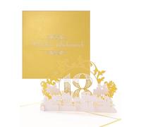 Tarjeta pop up 18" en elegante oro y blanco, para el 18º cumpleaños y la plena edad, tarjeta de cumpleaños 3D y tarjeta de felicitación como decoración, vale de regalo y paquete de regalo aniversario