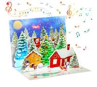 Tarjeta pop-up 3D de Navidad con luz y música, tarjetas pop-up para Navidad, tarjetas de felicitación para Navidad, divertidos regalos de Navidad para niños, regalos de juguete para fiestas navideñas