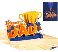 Tarjeta Pop-Up 3D para el Día del Padre - Diseño Trofeo Superman Best Dad, Tarjeta Pop-Up 3D para Papá, Regalo para el Día del Padre & Cumpleaños de Papá, Esposo, Papi