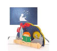 Tarjeta pop up "Buchwurm & Leseratte" - Tarjeta de cumpleaños 3D, tarjeta de felicitación, para el comienzo del colegio como regalo de libro, vales de lectura, libro de cupones de regalo