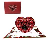 Tarjeta pop-up de San Valentín, tarjeta de felicitación de San Valentín, diseño de corazón, tarjetas postales de papel para bodas, día de la madre, compromiso