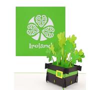 Tarjeta pop up "Irlanda - Irish Shamrocks" - Tarjeta de felicitación en 3D de Ireland como souvenir, tarjeta de cumpleaños, carné de viaje, invitación y viajes redondos de Irlanda