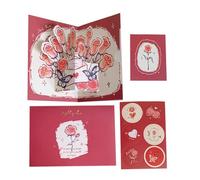 Tarjeta Pop-Up Ramo de Rosas, Dulce Tarjeta de Amor 3D para Esposa y Amante, Tarjeta de Regalo Romántica con Rosa para Cumpleaños, Aniversario de Boda, San Valentín, Tarjeta de Felicitación