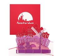 Tarjeta popup "Amsterdam - Panorama" - Tarjeta de felicitación como souvenir, pequeño regalo y tarjeta de cumpleaños - como decoración, cupones, regalo y caramelo de viaje a Holanda & Amsterdam