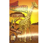 Tarjeta Portabillete Feliz Cumpleaños Jirafa Animal Palabras en relieve Sabana African Dream Safari africanas sobre blanco, 12 x 17,5 cm, 67-1024/2