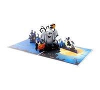 Tarjeta Postal 3D Fantasma Y Divertida Tarjeta De Halloween | Mensajes De Deseos Para Adulto Y Niño Hijo Mamá Papá Amigo Celebración Halloween