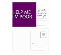 Tarjeta postal Art Deco con texto en inglés "Help Me I Am Poor"