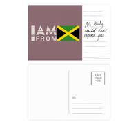 Tarjeta postal Art Deco con texto en inglés "I Am From Jamaica"