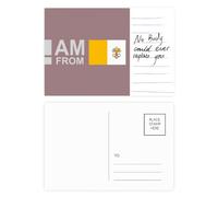 Tarjeta postal Art Deco con texto en inglés "I Am From Vatican City"