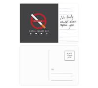 Tarjeta postal con logotipo del Día Mundial del Cáncer, no fumar, aniversario de persona importante
