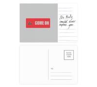 Tarjeta postal con texto en inglés «Direction Letter Invitation Guide»