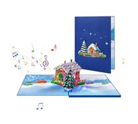 Tarjeta postal emergente 3D de Navidad, hecha a mano, con luz LED, tarjeta de música con sobre, plegable, tarjeta de felicitación para amigos, tarjetas de vacaciones con música