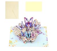 Tarjeta postal emergente de mariposa y flor, hecha a mano, con sobre, para cumpleaños, aniversario, profesor, tarjetas de felicitación coleccionables