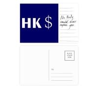 Tarjeta postal HKD con símbolo de moneda de Hong Kong de China