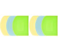 Tarjeta raspadora de masa de plástico, 3 piezas raspador de cuenco, raspador de masa de plástico, cortador de masa para masa, tarta, pizza, herramienta de horneado (azul/verde/amarillo) (Paquete de 2)