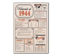 Tarjeta Regalo Cumpleaños 1944 / Felicitación Aniversario / Póster Vintage Año de Nacimiento 1944 / Cartel Decoración Fiesta Época / Celebración Hombre o Mujer / Regalo Original y Especial