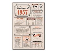 Tarjeta Regalo Cumpleaños 1957 / Felicitación Aniversario / Póster Vintage Año de Nacimiento 1957 / Cartel Decoración Fiesta Época / Celebración Hombre o Mujer / Regalo Original y Especial